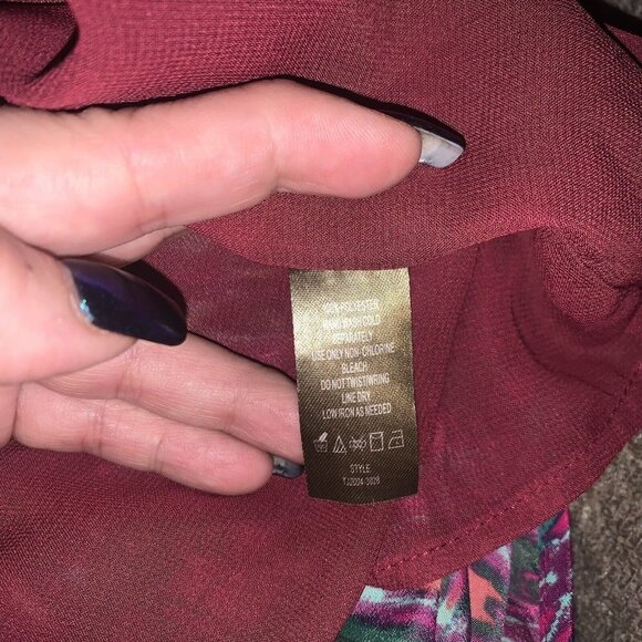 Charlie Jade Fuchsia Teal Aztec Draped Front Sleeveless Pullover Dress size XS - Picture 9 of 10